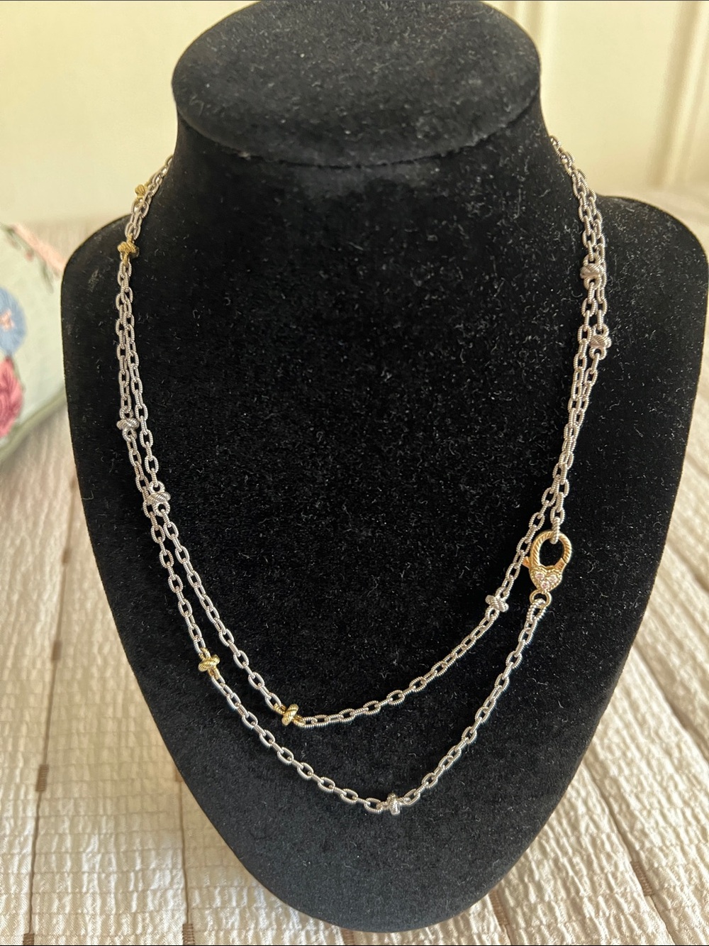 Judith Ripka Two-Tone sterling Silver and Gold Layered Link Necklace
